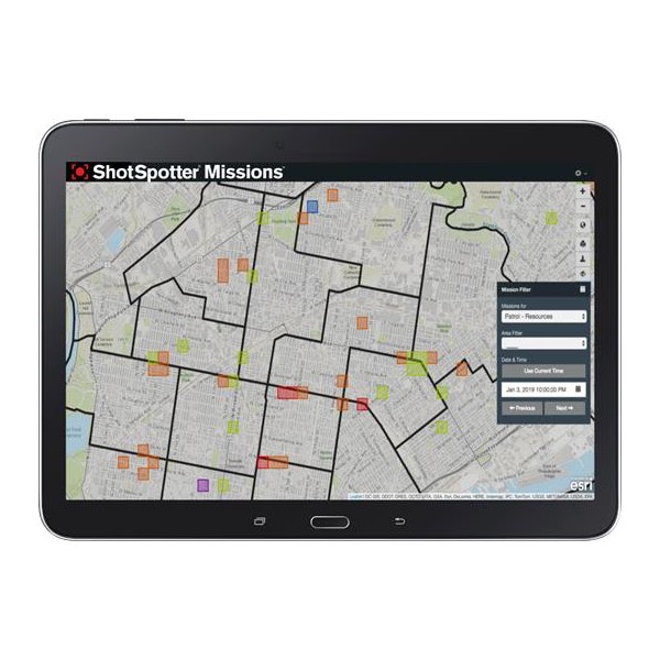 A map of a city with colored markers indicating where crime may occur.